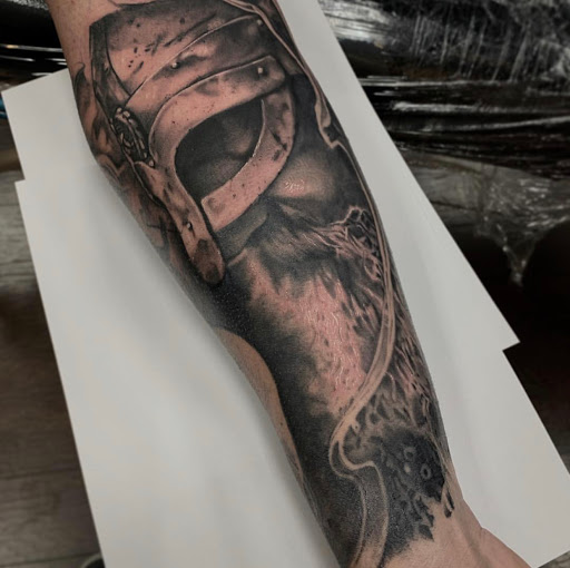 Explore male upper arm tattoo ideas, creative tattoo ideas in Spokane, available at Anchored Art Tattoo
