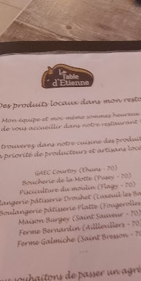 Restaurant La Table D'Étienne Lux'traiteur à Saint-Sauveur (la carte)