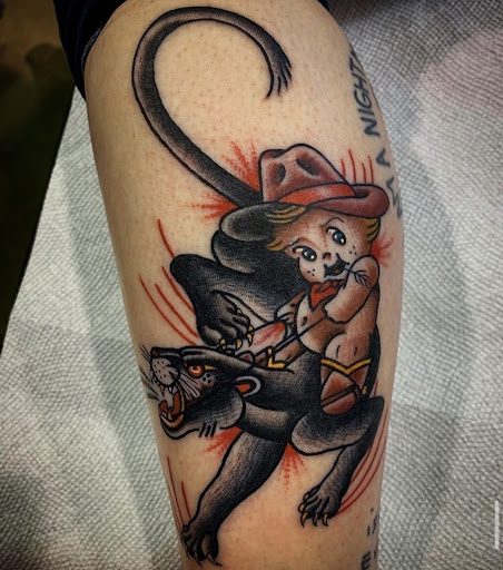 Explore barney tattoo ideas, creative tattoo ideas in Fort Lauderdale, available at Electric Street Tattoo