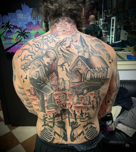 Explore street sign tattoo ideas, creative tattoo ideas in North Richland Hills, available at Ink Life DFW