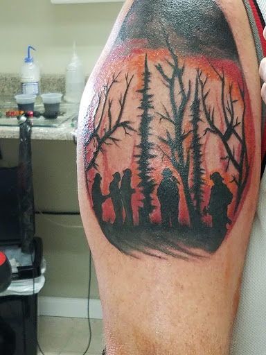 Explore half sleeve tattoo ideas men, creative tattoo ideas in San Marcos, available at Good Neighbor Tattoo