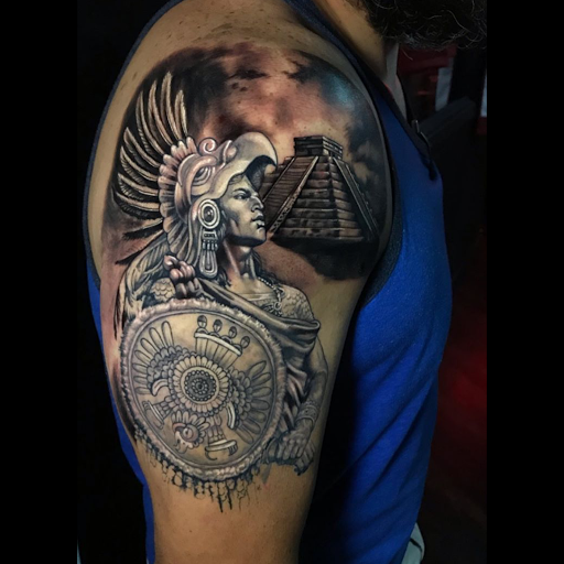 Explore female neck tattoo ideas, creative tattoo ideas in San Antonio, available at Firme Copias Tattoo Studio
