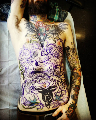 Explore patriotic sleeve tattoo ideas, creative tattoo ideas in Dekalb, available at Proton Tattoo