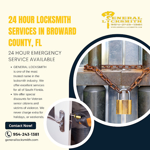 Locksmith «General Locksmith», reviews and photos, 311 S Highland Dr, Hollywood, FL 33021, USA