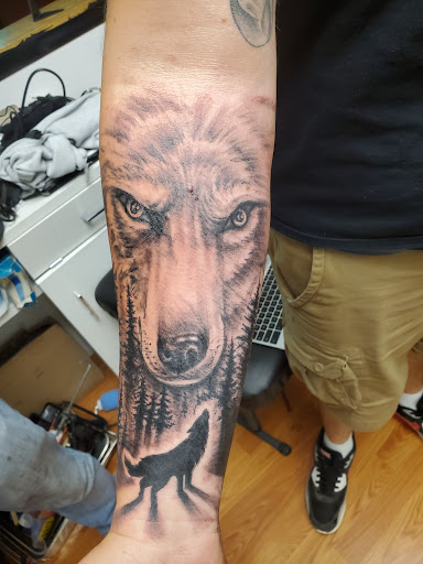 Explore coffee tattoo ideas, creative tattoo ideas in Altoona, available at Black Dragon Tattoo