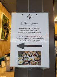 La Pause Libanaise à Paris menu