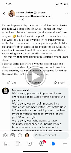 Tattoo Shop «Resurrection Ink Tattoos and Body Piercing», reviews and photos, 310 E Montgomery Cross Rd, Savannah, GA 31406, USA