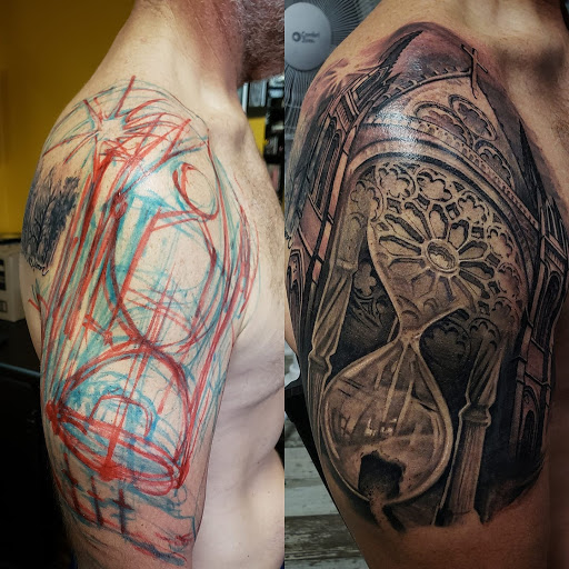 Explore cyber sigilism tattoo ideas, creative tattoo ideas in Orange Park, available at Big City Tattoo and Piercing