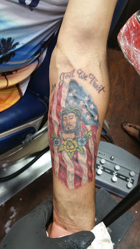Explore white trash tattoo ideas, creative tattoo ideas in Houston, available at Sintown Tattoo Studio