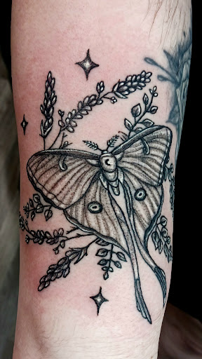 Explore tie dye tattoo ideas, creative tattoo ideas in Livingston, available at Black Bird Tattoo