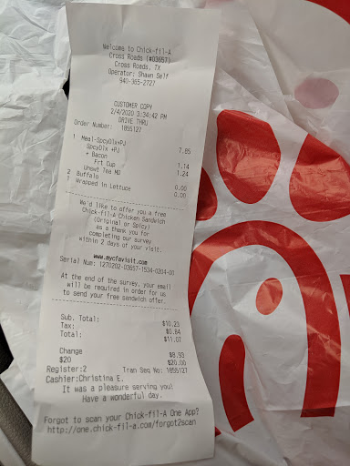 Chicken Restaurant «Chick-fil-A», reviews and photos, 11851 US-380, Cross Roads, TX 76227, USA