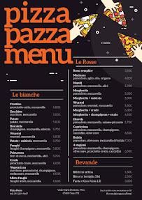 Menu du Pizza Pazza à Terni