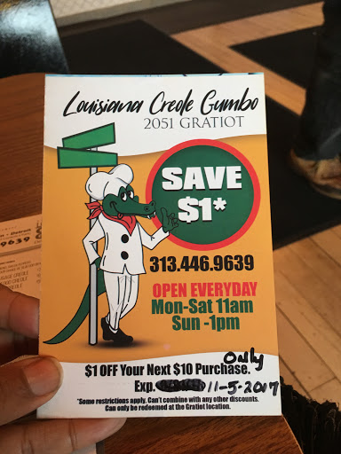 Creole Restaurant «Louisiana Creole Gumbo», reviews and photos, 2051 Gratiot Ave, Detroit, MI 48207, USA