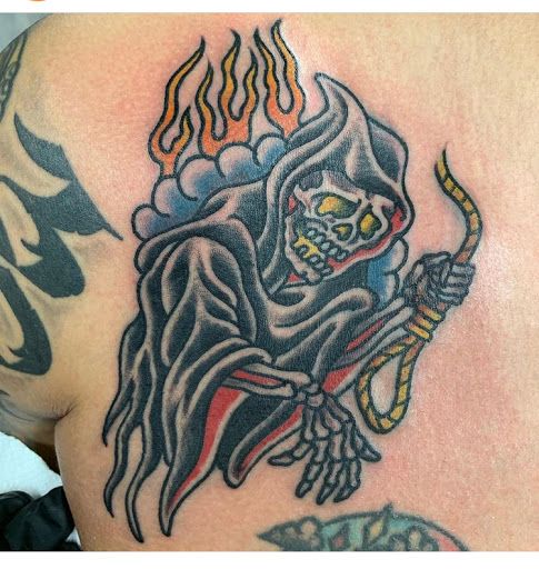 Explore skateboarding tattoo ideas, creative tattoo ideas in Newburgh, available at Millennium Tattoo