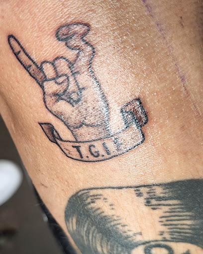 Explore banksy tattoo ideas, creative tattoo ideas in Manhattan, available at Black Mammoth Tattoo & Piercing