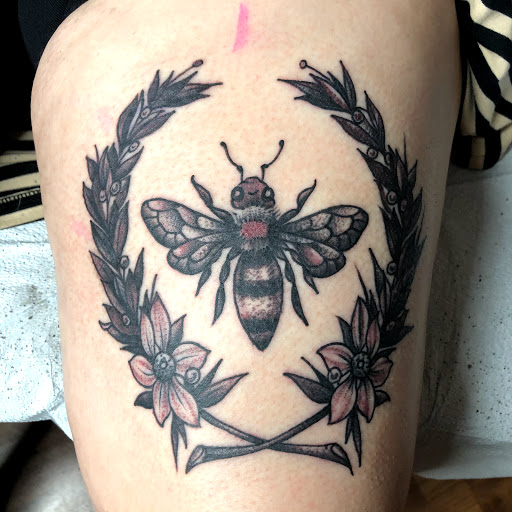 Explore girl thigh tattoo ideas, creative tattoo ideas in San Angelo, available at Old Town Tattoo