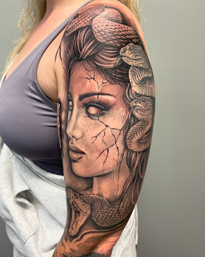 Explore horror tattoo ideas, creative tattoo ideas in Kenosha, available at Kenosha Tattoo Company