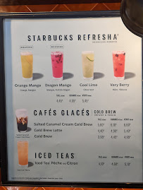 Menu / carte de Starbucks Coffee- Disney Hôtel Cheyenne à Coupvray