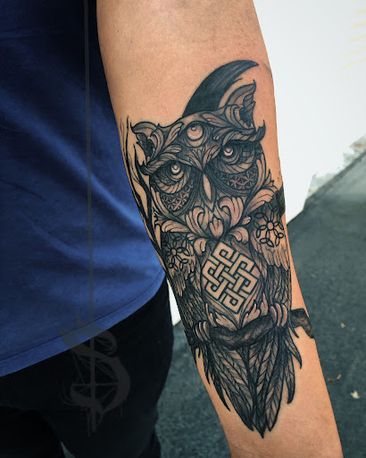 Explore trap house tattoo ideas, creative tattoo ideas in Lopez Island, available at Soot and Bone Body Art Studio