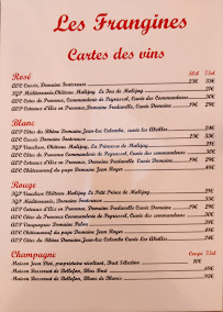 Menu / carte de Les Frangines à Cassis