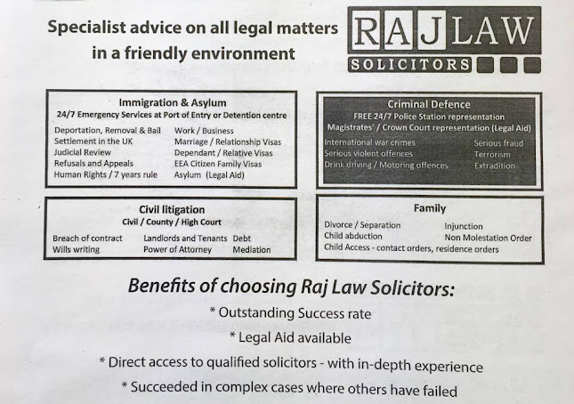 Reviews of Raj Law Solicitors in London - Attorney
