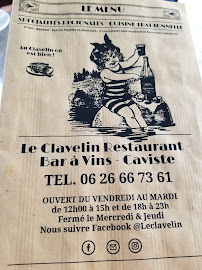 Restaurant français Le Clavelin la Grande Brasserie Moderne à Dole (le menu)