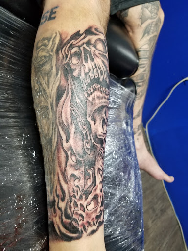 Explore doom tattoo ideas, creative tattoo ideas in Abilene, available at Ink Image Tattoos