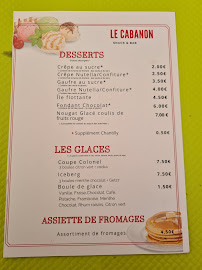 Menu du LE TEMPS D'1 CABANON à Sireuil