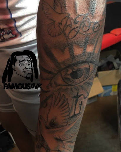 Explore neck tattoos ideas, creative tattoo ideas in Hammond, available at Famous Ink, Inc.