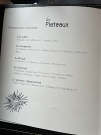 Menu / carte de Comptoir des Mers - Restaurant Fruits de Mer et Livraison à Paris