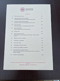 Restaurant thaï Sukhothai à Villeneuve-le-Comte - menu / carte