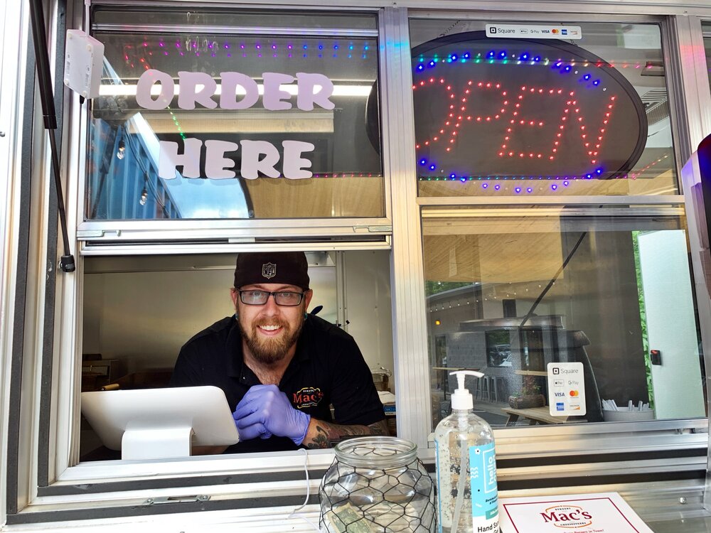 Mac's Burgers & Cheesesteaks at Lookout Brewing 28711