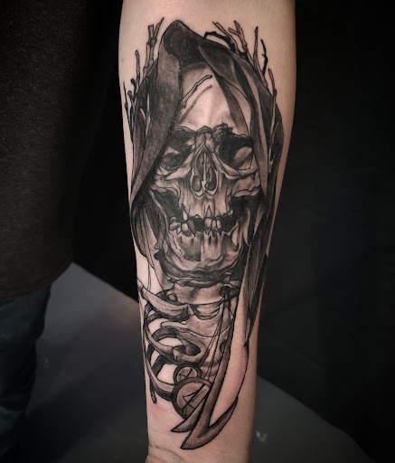 Explore men back tattoo idea, creative tattoo ideas in Harriman, available at Sunbright Tattoo Factory