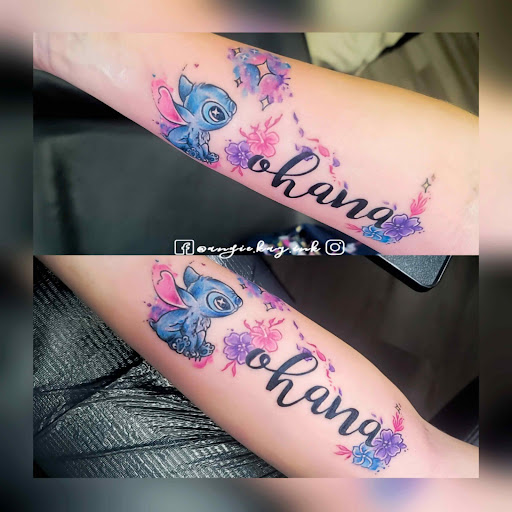 Explore disney couple tattoo ideas, creative tattoo ideas in Casper, available at Luna & Lotus Amethyst Ink Angie Kay
