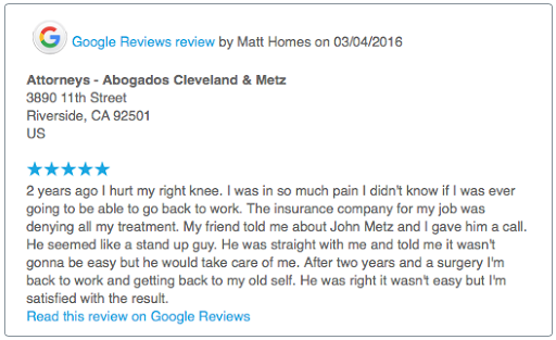 Personal Injury Attorney «Law Offices of Cleveland & Metz», reviews and photos