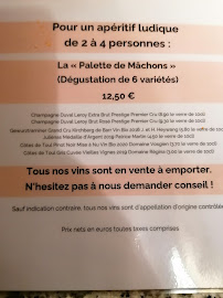 Vins et Tartines à Nancy carte