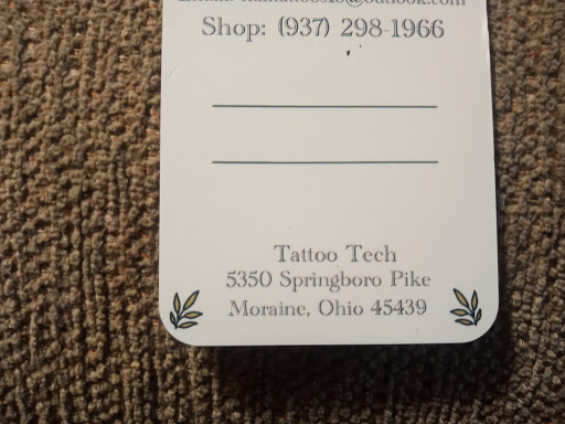 Tattoo Shop «Tattoo Tech», reviews and photos, 5350 N Springboro Pike, Moraine, OH 45439, USA