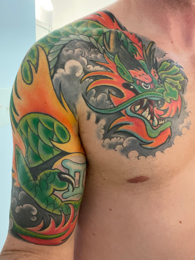 Explore cyber sigilism tattoo ideas, creative tattoo ideas in Katy, available at Artistic Impressions Tattoo Studio