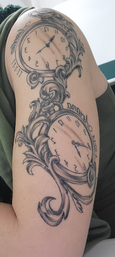 Explore mens travel tattoo ideas, creative tattoo ideas in Baldwinsville, available at Tymeless Tattoo