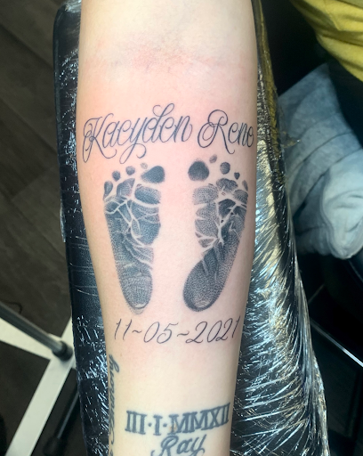 Explore trumpet tattoo ideas, creative tattoo ideas in Silver City, available at Independent Ink Tattoo