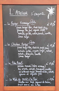 Restaurant français L'Atelier Resto à Carcans (le menu)