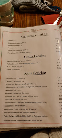 Menu du Schneckenhof - Andreas Winterhalder à Eisenbach