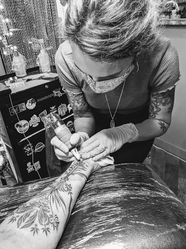 Explore aztec tattoo sleeve ideas, creative tattoo ideas in Stowe, available at World Famous Monkey House Customs