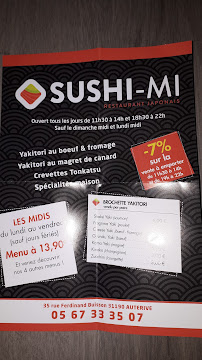 Menu / carte de SUSHI MI à Auterive