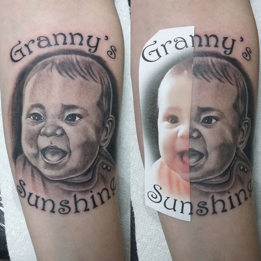 Explore sleeve tattoo background ideas, creative tattoo ideas in Owosso, available at Expressions Body Art Studio