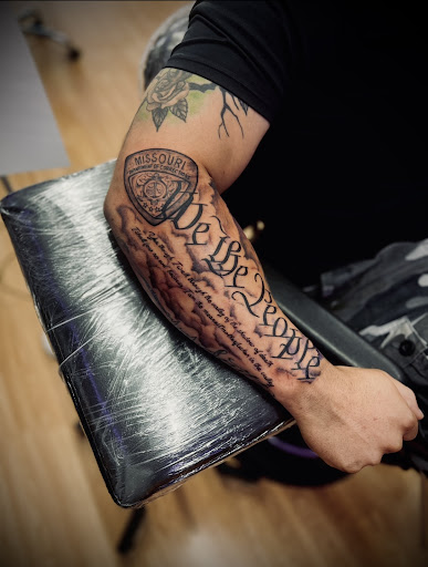 Explore family names tattoo ideas for guys, creative tattoo ideas in Moberly, available at Blackheart Collective