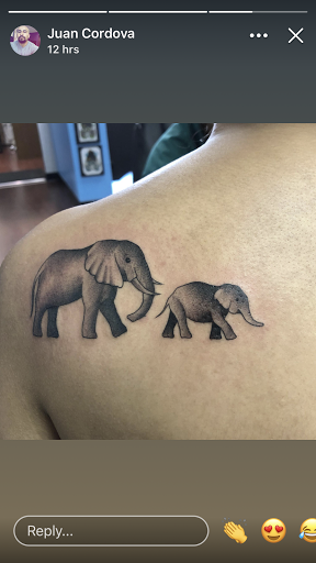 Explore dark skin male black skin tattoo ideas, creative tattoo ideas in Modesto, available at Inkwell Tattoo