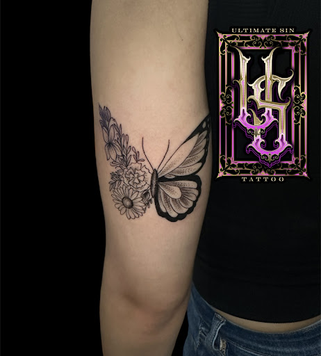 Explore fantasy book tattoo ideas, creative tattoo ideas in Chicago, available at Ultimate Sin Tattoo Piercing Parlor