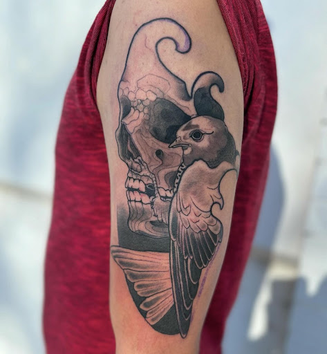 Explore widow tattoo ideas, creative tattoo ideas in Quincy, available at Vision Body Art Studio LLC