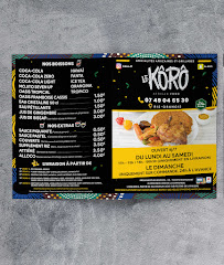 Menu du Le kôrô à Ris-Orangis